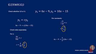 DIFFERENTIAL EQUATIONS-6A: LINEAR DEPENDENCY OR INDEPENDENCY