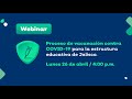 Webinar: Para la estructura educativa Tema- Proceso de vacunación contra el COVID-19