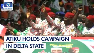 Atiku Campaigns In Delta, Explains Why He Picked Okowa As Running Mate