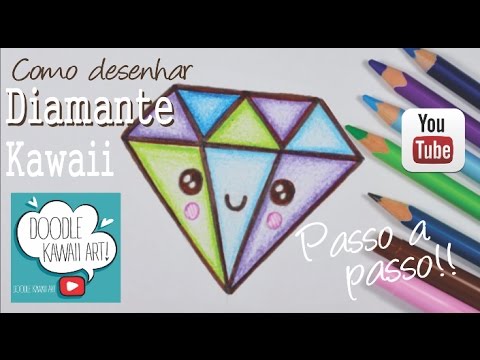 Como desenhar Diamante Kawaii passo a passo 