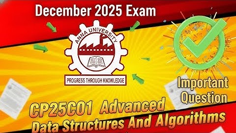 CP25C01 Important Question l Advanced Data Structures And Algorithms Important Question #CP25C01 