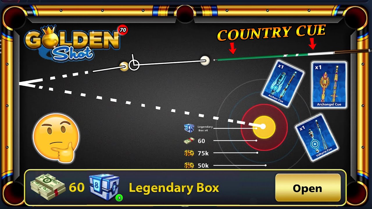 8 Ball Pool - GOLDEN SHOTS with COUNTRY CUE and reaching CUE COLLECTION 68 LEVEL - Gaming With K