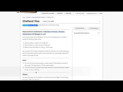 Codechef June Cookoff-Chefland Visa