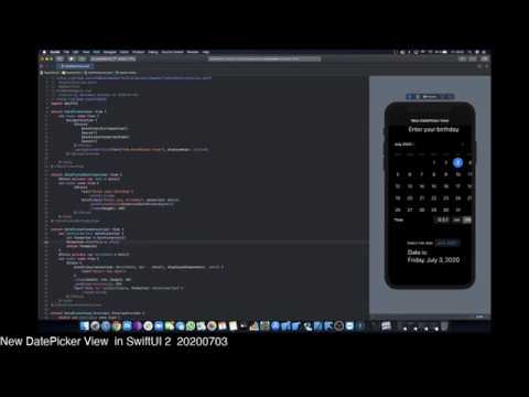 New DatePicker View in SwiftUI 2 20200703 - YouTube