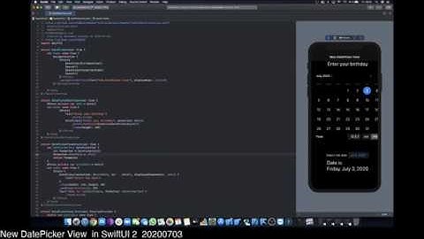 New DatePicker View  in SwiftUI 2 20200703