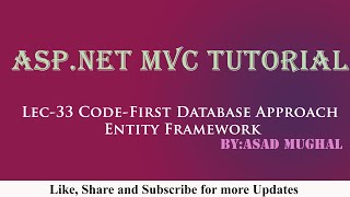 Celebrity Lec-33 Code First Database Approach Entity Framework in ASP.NET MVC | ASP.NET MVC Tutorial Profile