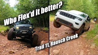 Trail 11 frame twister at Rausch Creek PA, Jeep Grand Cherokee Trailhawk, 4x4 offroad, flex