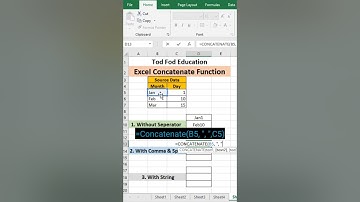 Excel Concatenate Function #excel #shorts #computer #education #tricks