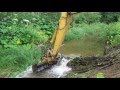 Разрушение дамбы. Cat 312C. Destruction of beaver dams.