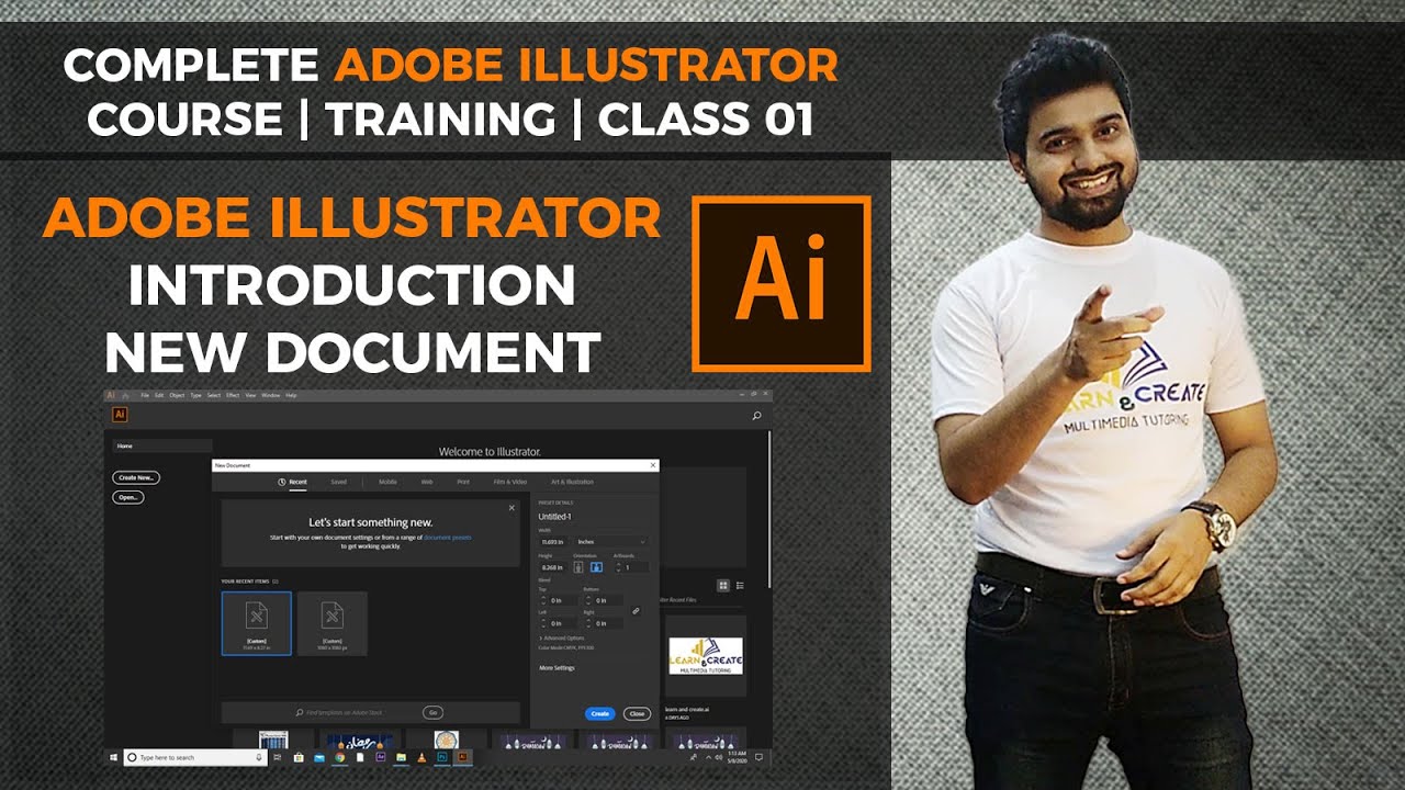 Adobe illustrator training Class 01 | Introduction | NewDocument for ...