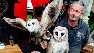 Artist creates amazing wood sculptures using chainsaw | SWNS