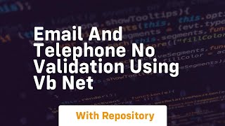 Email and telephone no validation using vb net