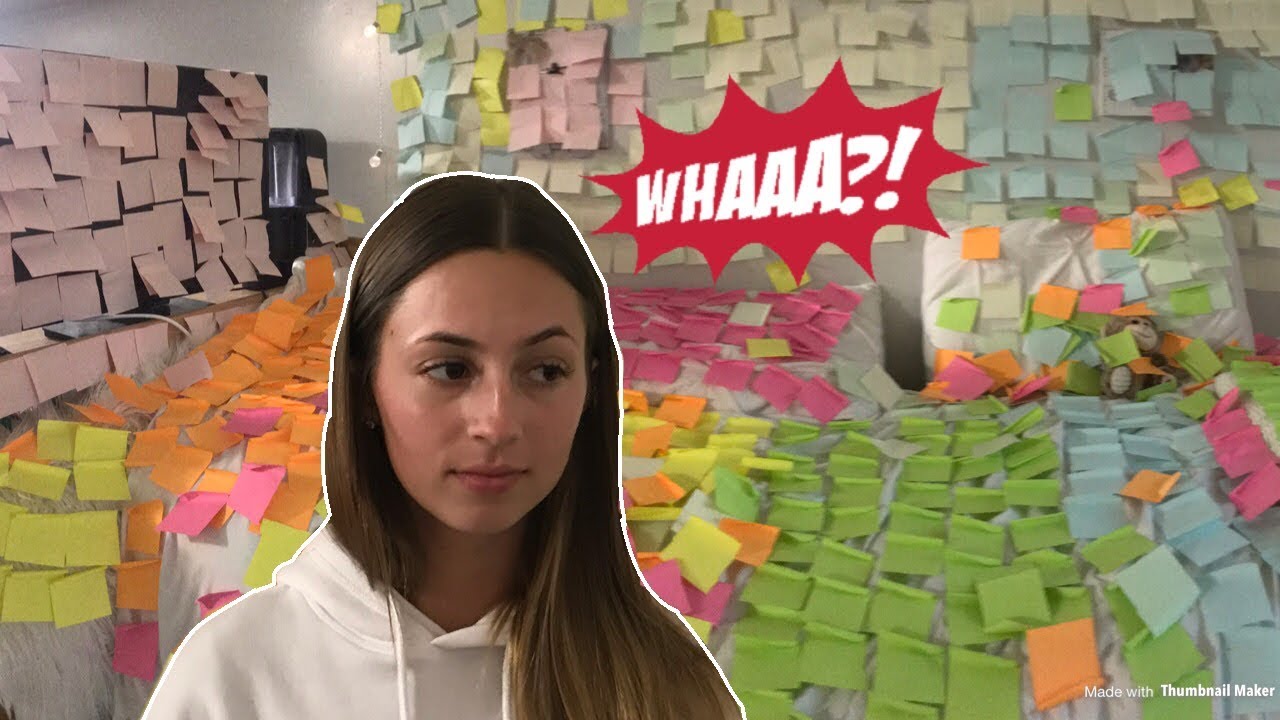 STICKY NOTE PRANK (900 POST IT NOTES)**SHE'S SO MAD** - YouTube