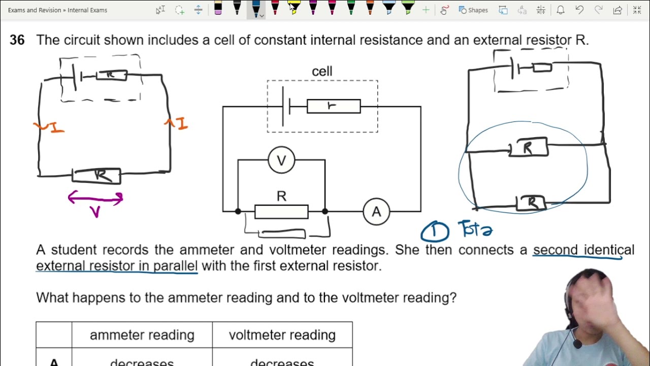 MJ21 P13 Q36 Ammeter Voltmeter Reading Change | May/June 2021 | Cambridge A Level 9702 Physics
