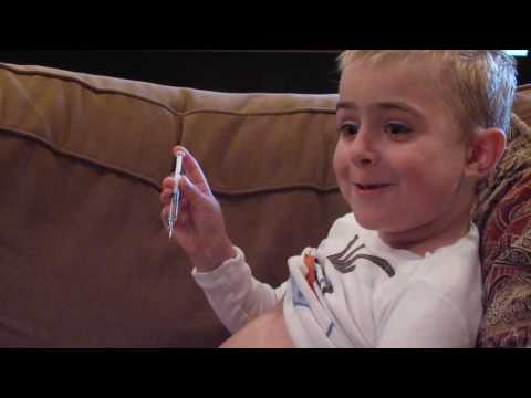 "Cam the Courageous" 6 years old-Teaching others how to give themselves a shot in their belly!!