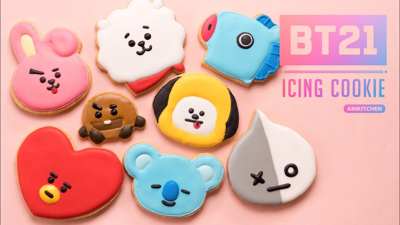 BTS💜 BT21 Icing Cookies - ARIKITCHEN - YouTube