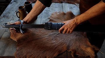 Forging a messer sword, part 5, making the scabbard.