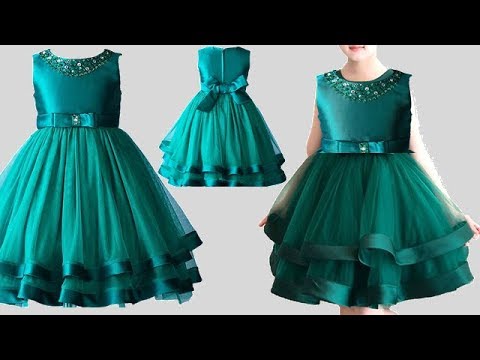 DIY Designer Net Layered Baby frock 