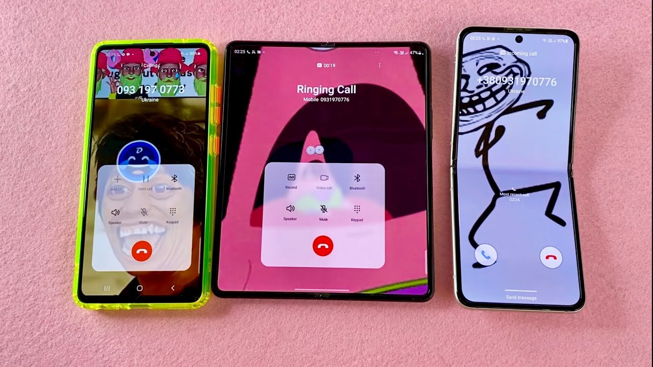 Calling Conference Outgoing call & Incoming call Samsung’s Z fold 3 + A 53 + Z flip 3
