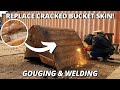 Replace CRACKED Excavator Bucket Skin | Gouging & Welding