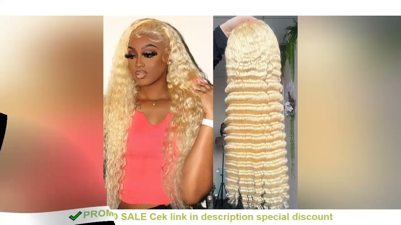 Lace Front Human Hair Wigs30 38 Inches Deep Wave Wigs 613 Honey Blonde Color 13x4 13x6 Lace Frontal