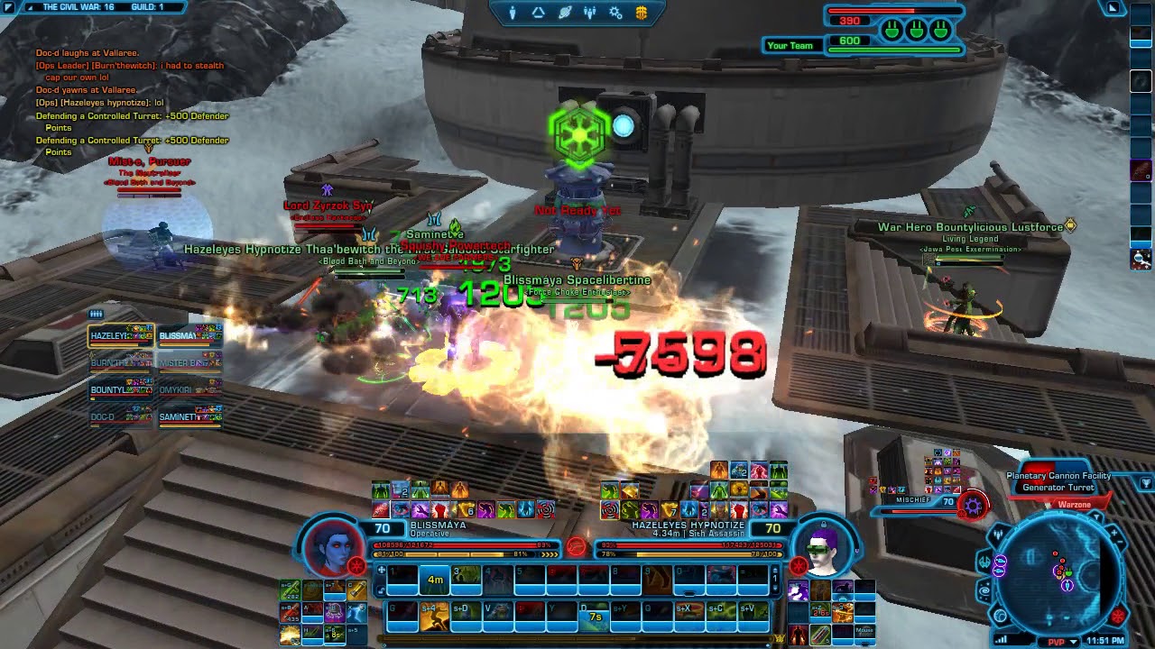 SWTOR PVP level 70 Medicine Operative (Perfect 600 triple cap Civil War)