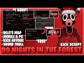 99 Nights In The Forest Script *NO KEY* - Kick Player, Delete Map, Diamonds Farm, Autofarm, Godmode