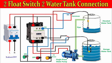2 Float Switch 2 Water Tank Wiring Connection Diagram Water Pump Motor | Float Switch Installation