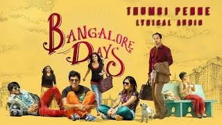 Thumbi Penne-Bangalore Days |Dulquer| Nivin| Nazriya| Fullsong HD Lyrical Audio