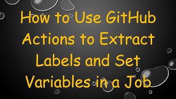 How to Use GitHub Actions to Extract Labels and Set Variables in a Job