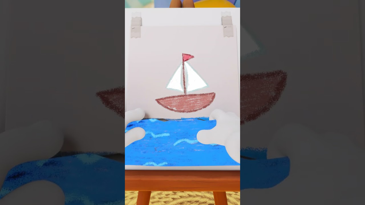 🖍️🌊Scarlet's Submarine Sailboat Art! 🖼️⛵️ @crayolacrewofficial Moonbug Kids Food & Family 