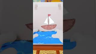 ποΈπScarlet's Submarine Sailboat Art! πΌοΈβ΅οΈ @crayolacrewofficial Moonbug Kids Food & Family #shorts