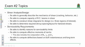 CE 413 Lecture 33: Exam #2 Review (2019.04.08)