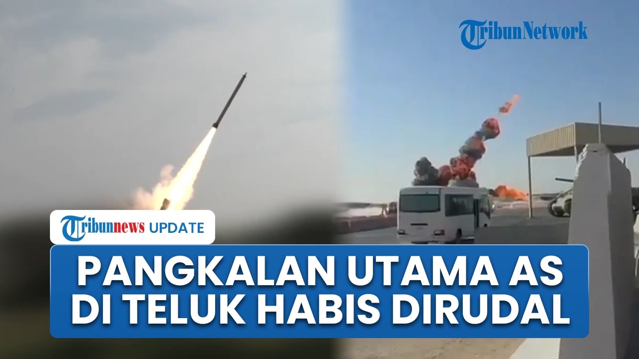 Pangkalan Utama AS di Teluk Habis Digempur Rudal Iran, Markas Tangki Bahan Bakar Terbakar Habis