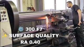 ⚡Giant Pipe on the Lathe | 300 f7+Ra 0.40 Surface Quality 🔥