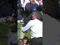 Jose Mourinho throwing his Premier League winner's medal into the crowd