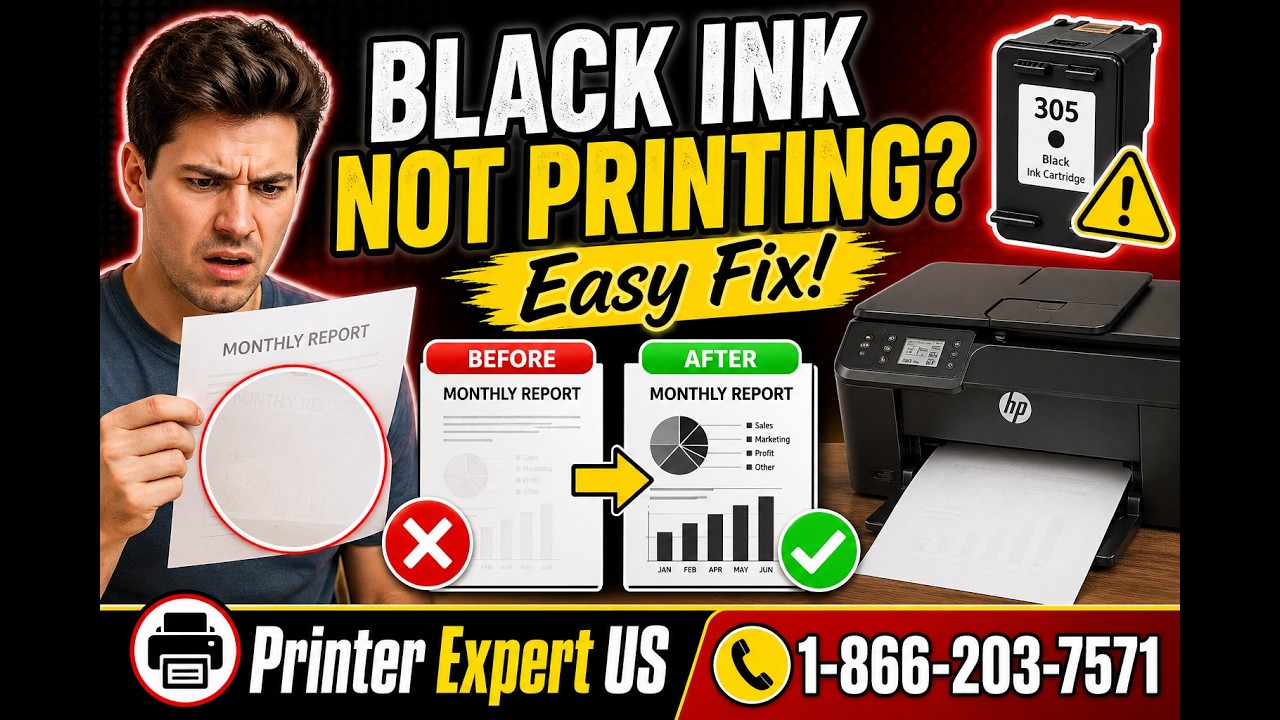 Fix HP Printer Black Ink Not Printing (Step-by-Step Guide) - YouTube