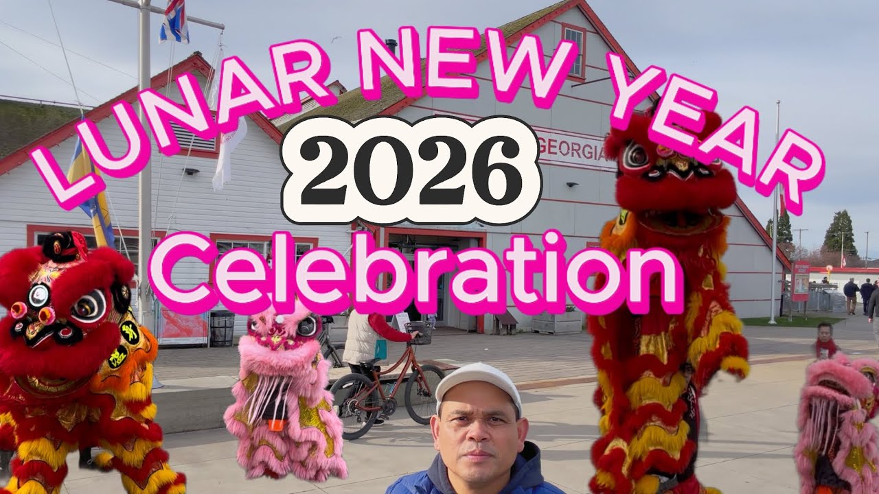 Празднование Лунного Нового года | Танец льва в заливе Джорджия, Стивстон. #путешествия #жизньвКа...
