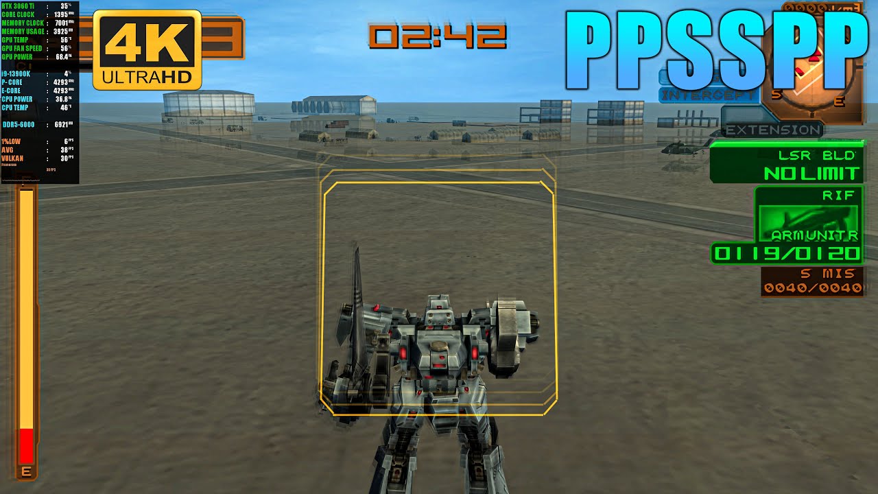Armored Core Last Raven Portable - ( PPSSPP 4K ) + Best Settings | Playable✔️ | PSP Emulator (2024)