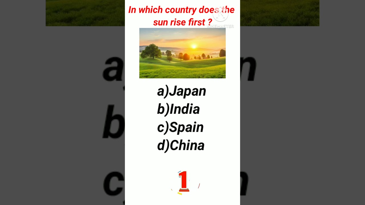 In which country does the sun rise first // Gk short vedio // Gk in english