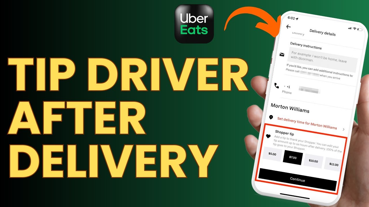 Как оставить чаевые водителю Uber Eats | Как изменить чаевые после доставки