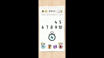 Brain Test Level 201 quickly tap the numbers in order