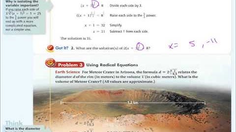 6-5 Sovling Radical Equations
