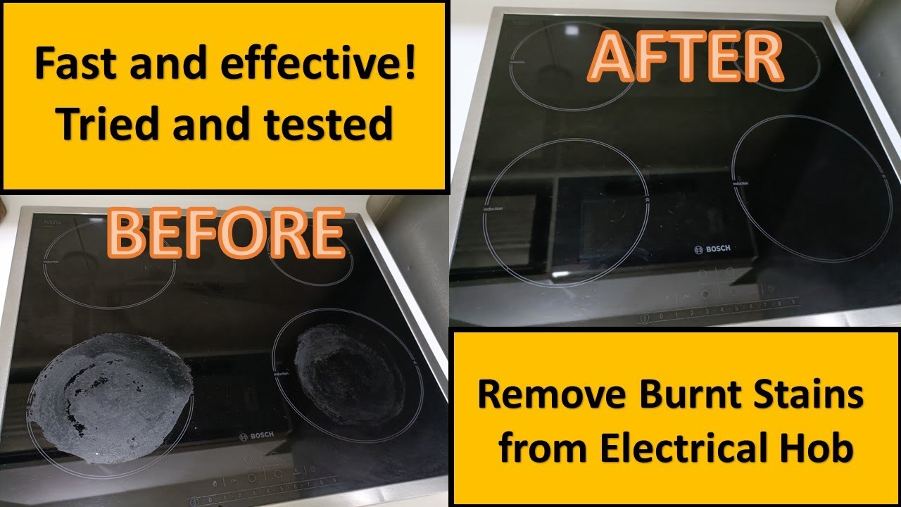 Cleaning hack!! white burnt stains on electrical ceramic glass hob