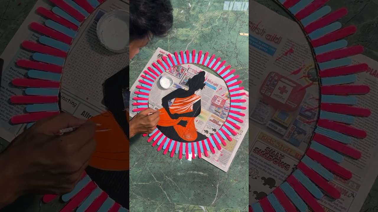 Buddha DIY craft wall hanging 💫 #shorts #youtubeshorts #viral #diy #crafts #ytshorts #best #buddha