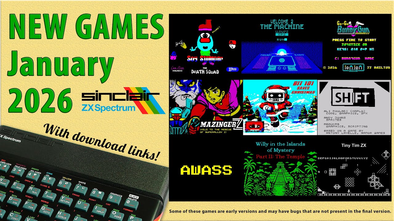 New ZX Spectrum games from January 2026 - YouTube