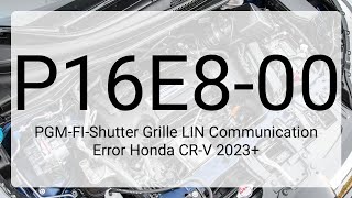 DTC P16E8-00 PGM-FI-Shutter Grille LIN Communication Error Honda CR-V 2023+