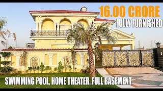 1 Kanal Full Basement Furnished Swimming Pool Home Theater Spanish Villa For Sale in DHA Lahore