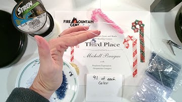 3D Beaded Candy Cane - large Part 1 of 2