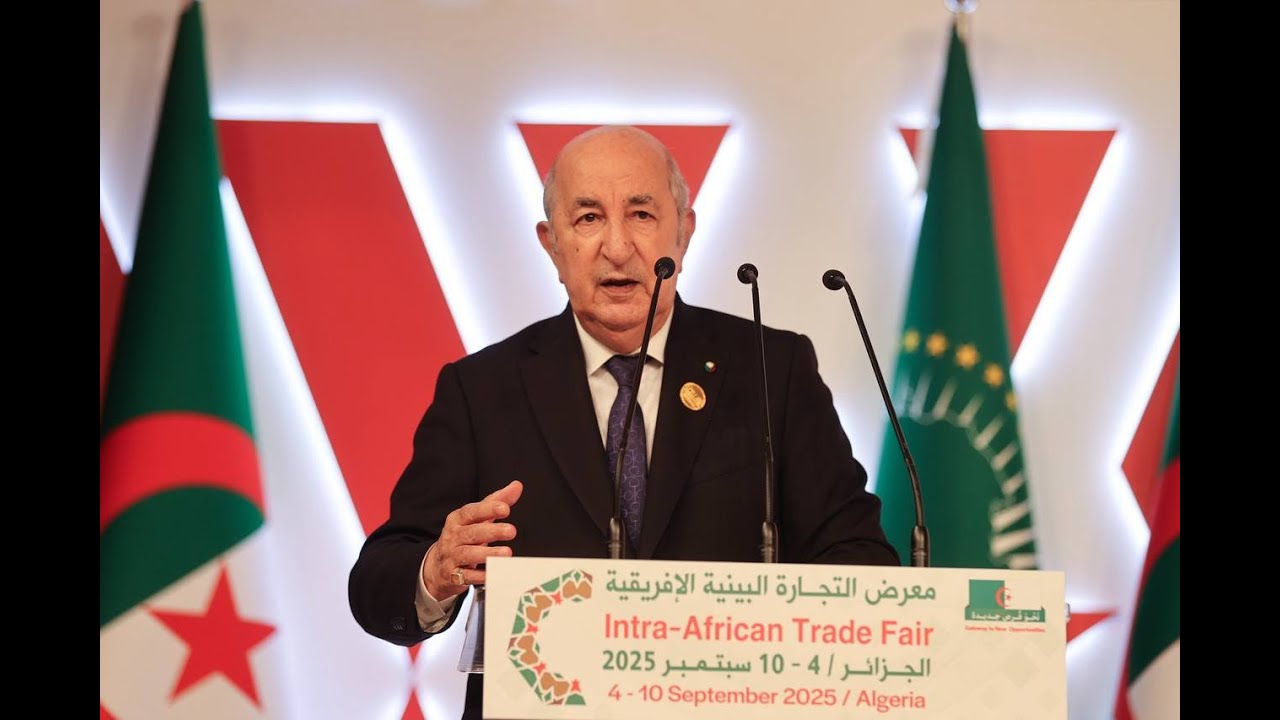 خطاب رئيس الجمهورية السيد عبد المجيد تبون خلال افتتاح الطبعة الرابعة لمعرض التجارة البينية الإفريقية